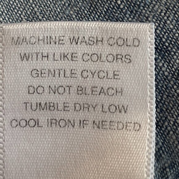 Michael Stars Linen Tencel Blend Chambray Tunic has Faux Lace-up Neckline Medium - Picture 8 of 8